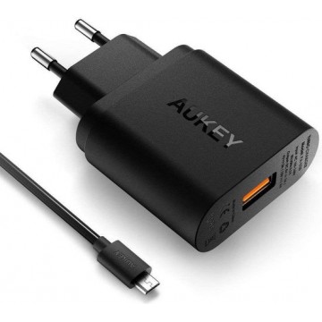 Aukey Quick Charge 3.0 oplader - tot 4 keer sneller - Zwart