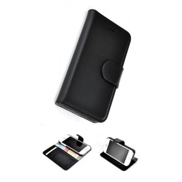 Pearlycase® Echt Lederen Wallet Bookcase Apple iPhone 5/5S/SE met de handgemaakte zwart Leren Telefoonhoesje
