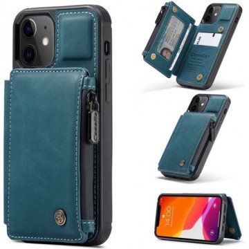 Caseme Apple iPhone 12/12 Pro Back Cover Wallet Hoesje - Blauw