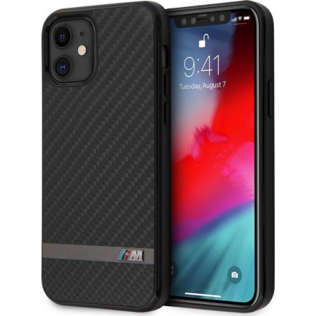 BMW Apple iPhone 12 Mini zwart Backcover hoesje - Carbon