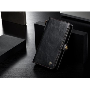 Leren Wallet + uitneembare Case - iPhone 7/8/SE 2020 - Zwart - Caseme