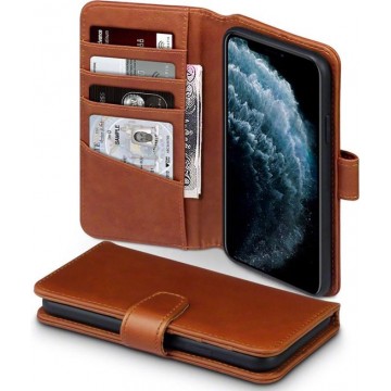 iPhone 11 Pro Max Bookcase hoesje - CaseBoutique - Effen Cognac - Leer