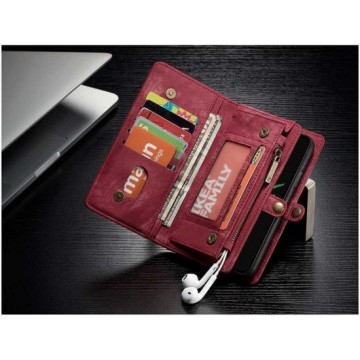 CaseMe Vintage Wallet Case Hoesje iPhone XS / X - Rood