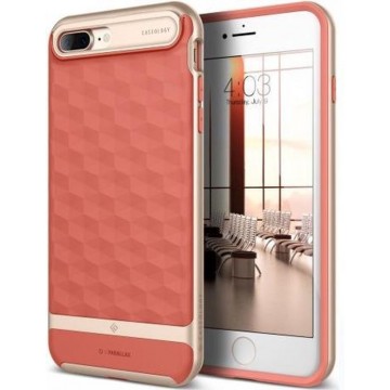 Caseology ® iPhone 7+ (plus)  Parallax TPU hoes - Slim Case - Shock Proof - Anti-schok hoesje - Grip Case - Coral Pink ( Roze)