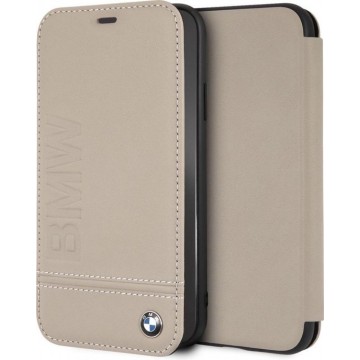 iPhone XR Bookcase hoesje - BMW - Effen Taupe - Leer