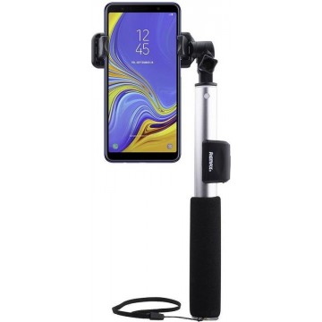 Remax - Samsung Galaxy A7 (2018) Selfie Stick Bluetooth Zilver