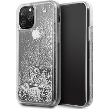 iPhone 11 Pro Backcase hoesje - Guess - Glitter Zilver - Kunststof