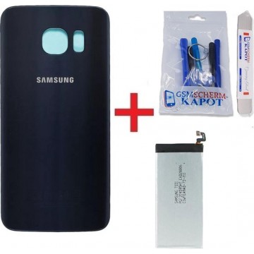Voor Samsung Galaxy S6 achterkant + batterij - blauw