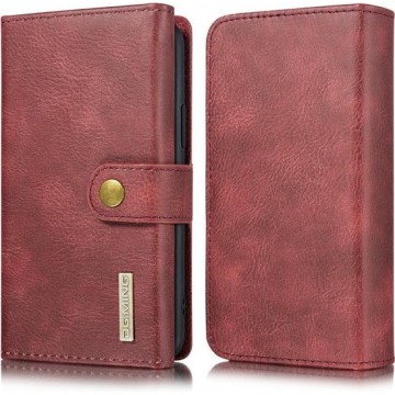 Leren Wallet Case - iPhone 11 Pro 5.8 inch - Retrostijl - Donkerrood - DG-Ming.