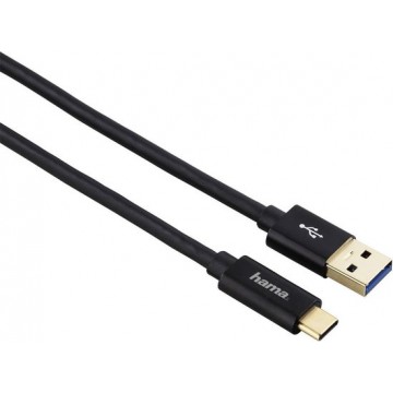 Hama USB-C-kabel, USB 3.1 Gen 2, USB-C-stekker – USB-A-stekker, 10 Gbit/s, 1,00m