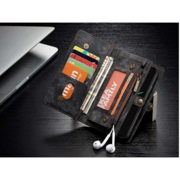 CaseMe Vintage Wallet Case Hoesje iPhone XS Max - Zwart