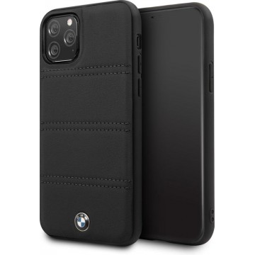 BMW Backcover hoesje Signature geschikt voor Apple iPhone 11 Pro - Zwart - Real Leather - BMHCN58PELBK