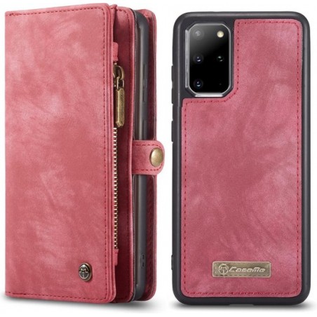 Caseme - vintage 2 in 1 portemonnee hoes - Samsung Galaxy S20 Plus - Rood