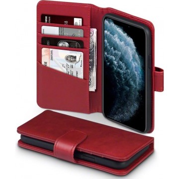 iPhone 11 Pro Bookcase hoesje - CaseBoutique - Effen Rood - Leer