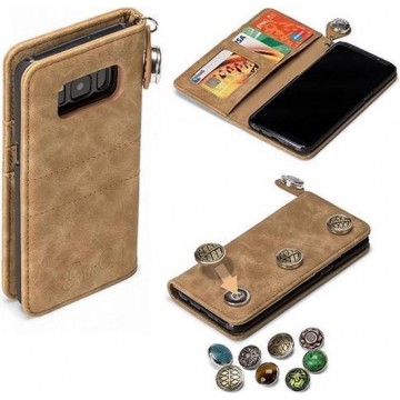 GranC - drukknopen wallet hoes - Samsung Galaxy S8 - taupe
