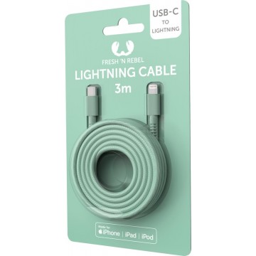 Fresh 'n Rebel USB-C naar lightning kabel - 3M - Groen