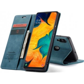 CASEME Samsung Galaxy A40 Retro Wallet Hoesje - Blauw