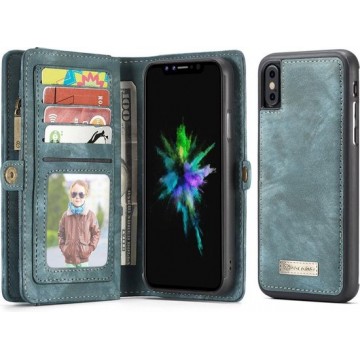 CaseMe Luxury Wallet Case Blauw iPhone X / Xs