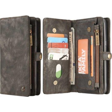 CaseMe Vintage Wallet Case Hoesje Samsung Galaxy S8 Plus - Grijs