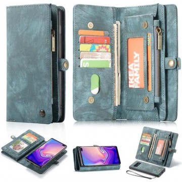 CaseMe Vintage Wallet Case Hoesje Samsung Galaxy S10 - Groen