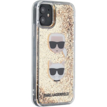 Karl Lagerfeld Apple iPhone 11 Goud Backcover hoesje - Liquid Glitter