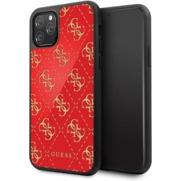 GUESS Double Layer Glitter Backcover Hoesje iPhone 11 Pro - Rood