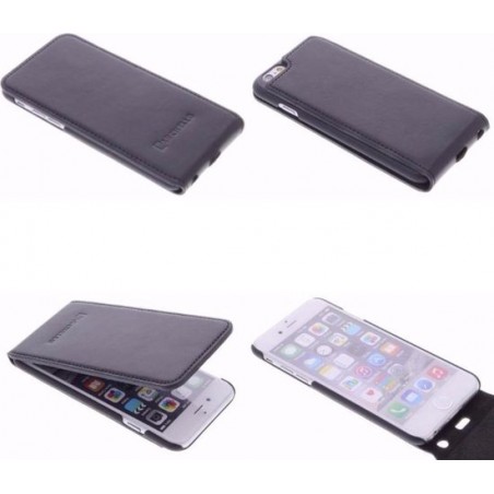 Echte hoogwaardige leder Barchello hoesje Zwart leer Flipcase iPhone 5 / 5s