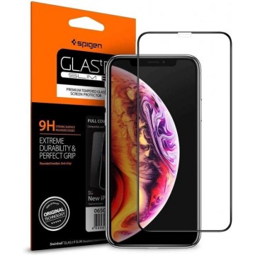 Spigen Screenprotector Full Cover Glass iPhone 11 Pro Max / iPhone XS Max - Zwart