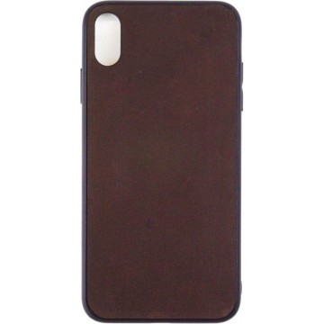 Leren Telefoonhoesje iPhone XS Max  – Bumper case - Chocolade Bruin