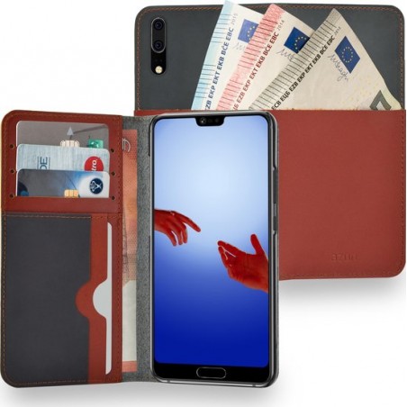 Azuri Huawei P20 hoesje - Bookcase - Bruin