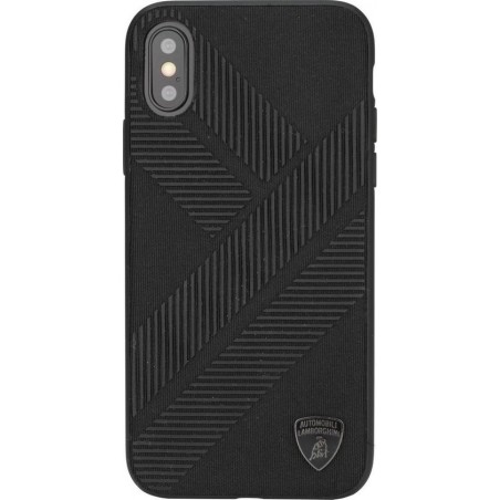 Lamborghini backcover hoesje Structure Apple iPhone Xs Max Zwart - Silicone