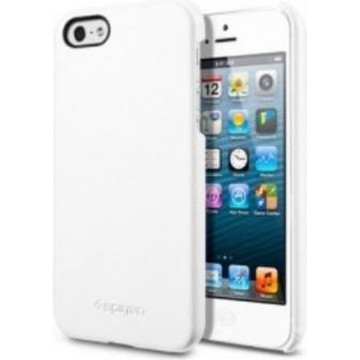 SPIGEN Genuine Leather Grip iPhone 5 & 5S Lederen Hardcase White