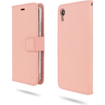 Voor iPhone XR ROAR schokbestendig PU + TPU horizontaal flip lederen hoesje met houder en kaartsleuven (roze)