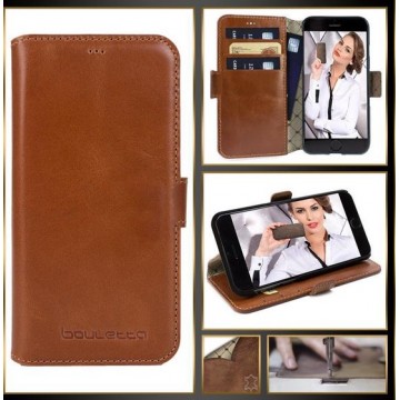 Bouletta - iPhone 6 Plus hoes - Leer BookCase Bruin (Rustic Cognac)
