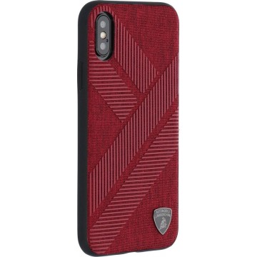 Lamborghini backcover hoesje Structure Apple iPhone X-Xs Rood - Silicone
