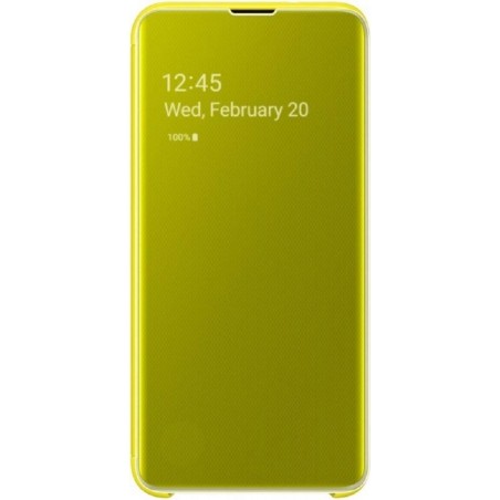 Basic Hoesjes - Flip case Cover - Canary  Yellow - voor Samsung Galaxy S10 - Geel