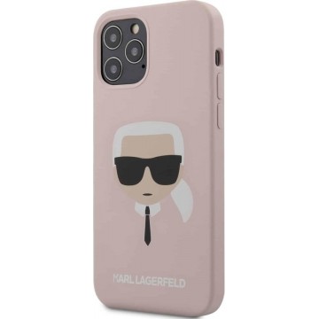 KARL LAGERGELD Karl Siliconen Backcover Hoesje iPhone 12 / iPhone 12 Pro - Roze