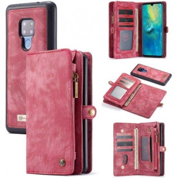 CaseMe Vintage Wallet Case Hoesje Huawei Mate 20 - Rood