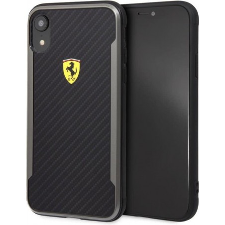 iPhone XR Backcase hoesje - Ferrari - Effen Zwart - Kunststof