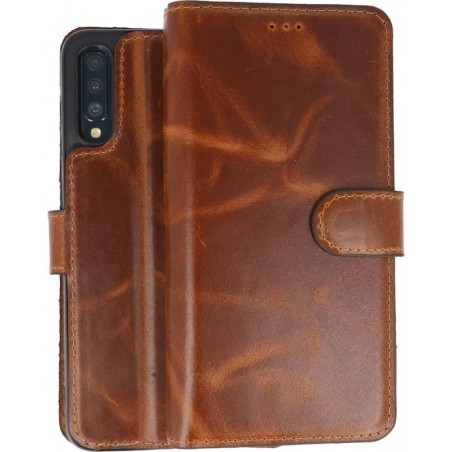 BAOHU Handmade Leer Telefoonhoesje Wallet Cases voor Samsung Galaxy A70 Bruin