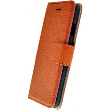 Pearlycase® Echt Lederen Wallet Bookcase Apple iPhone 7 Plus met de handgemaakte Bruin Leren Telefoonhoesje