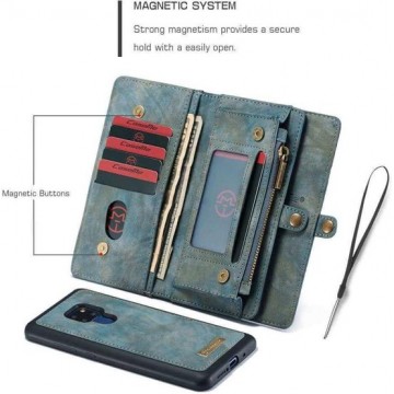 CaseMe Vintage Wallet Case Hoesje Huawei Mate 20 - Blauw