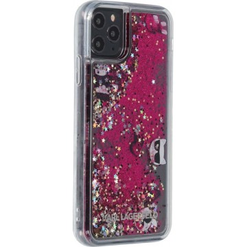 Karl Lagerfeld Backcover hoesje Glitter geschikt voor Apple iPhone 11 Pro Max - Rose Gold - Floating charms - KLHCN65ROPI