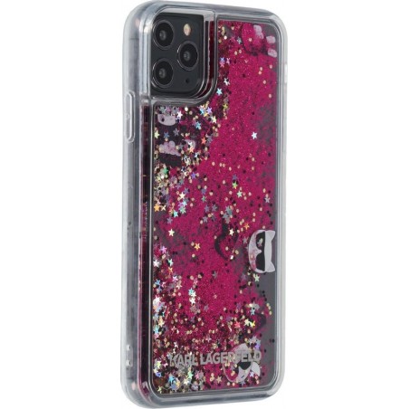 Karl Lagerfeld Backcover hoesje Glitter geschikt voor Apple iPhone 11 Pro Max - Rose Gold - Floating charms - KLHCN65ROPI