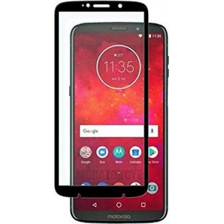 Motorola Moto Z3 Play - Full Cover Screenprotector - Gehard Glas - Zwart