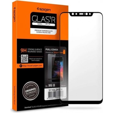 Spigen -  Screenprotector Full Cover Glass Xiaomi Mi 8 - Zwart