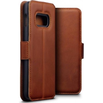 Qubits - lederen slim folio wallet hoes - Samsung Galaxy S10e - Cognac