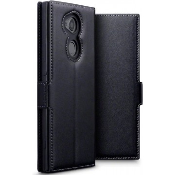 Sony Xperia XA2 Ultra Bookcase hoesje - CaseBoutique - Effen Zwart - Leer