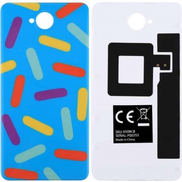 Let op type!! For Microsoft Lumia 650 Colorful PC Material Battery Back Cover with NFC Sticker
