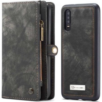 CaseMe Vintage Wallet Case Hoesje Huawei P30 - Zwart